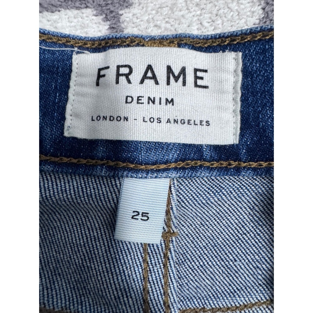 FRAME The Pintuck‎ Flared StraightLeg Mid Rise Stretch-Denim Blend Jeans 25 - Picture 7 of 13